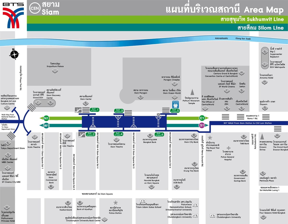 bts暹罗地图