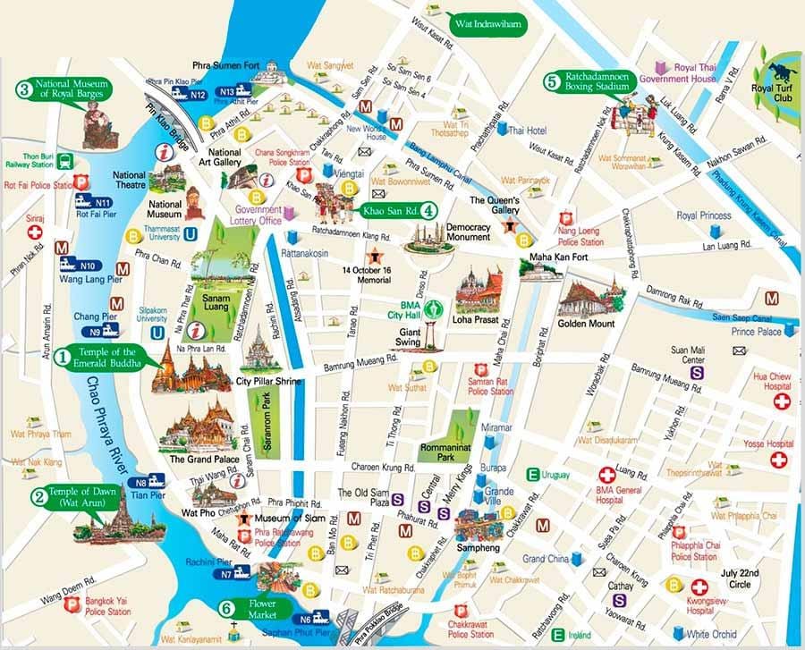 曼谷景点地图