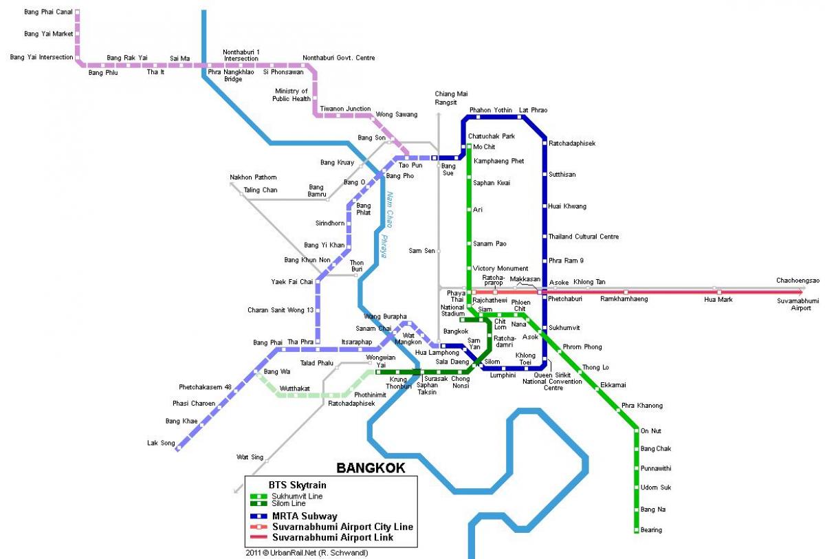 地铁路线图泰国曼谷