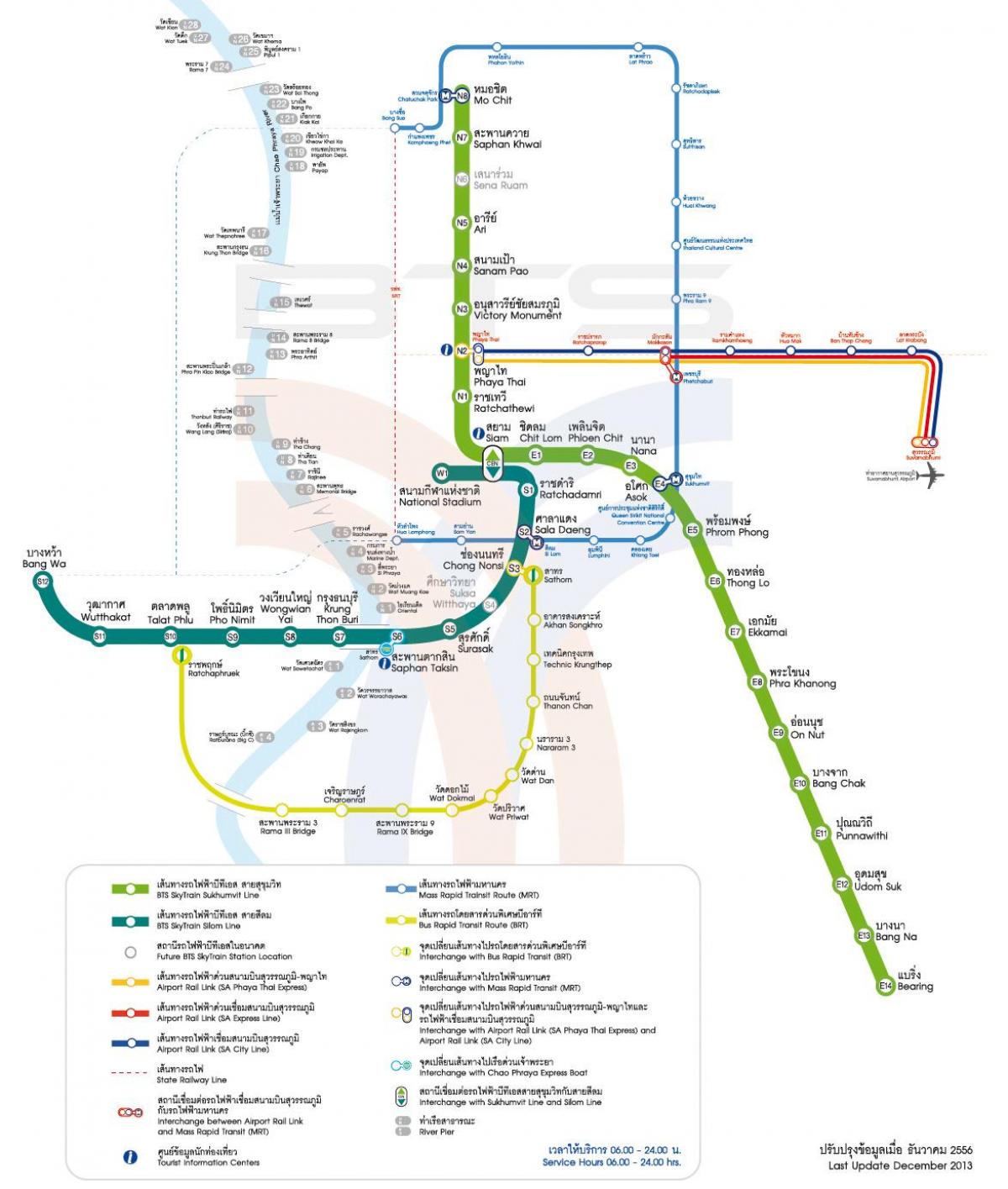 地图的地铁路线图曼谷