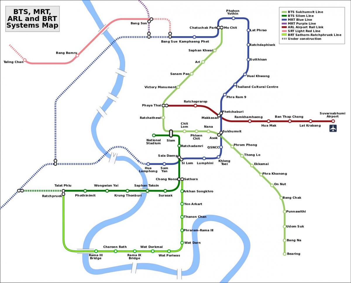 bts火车曼谷的地图