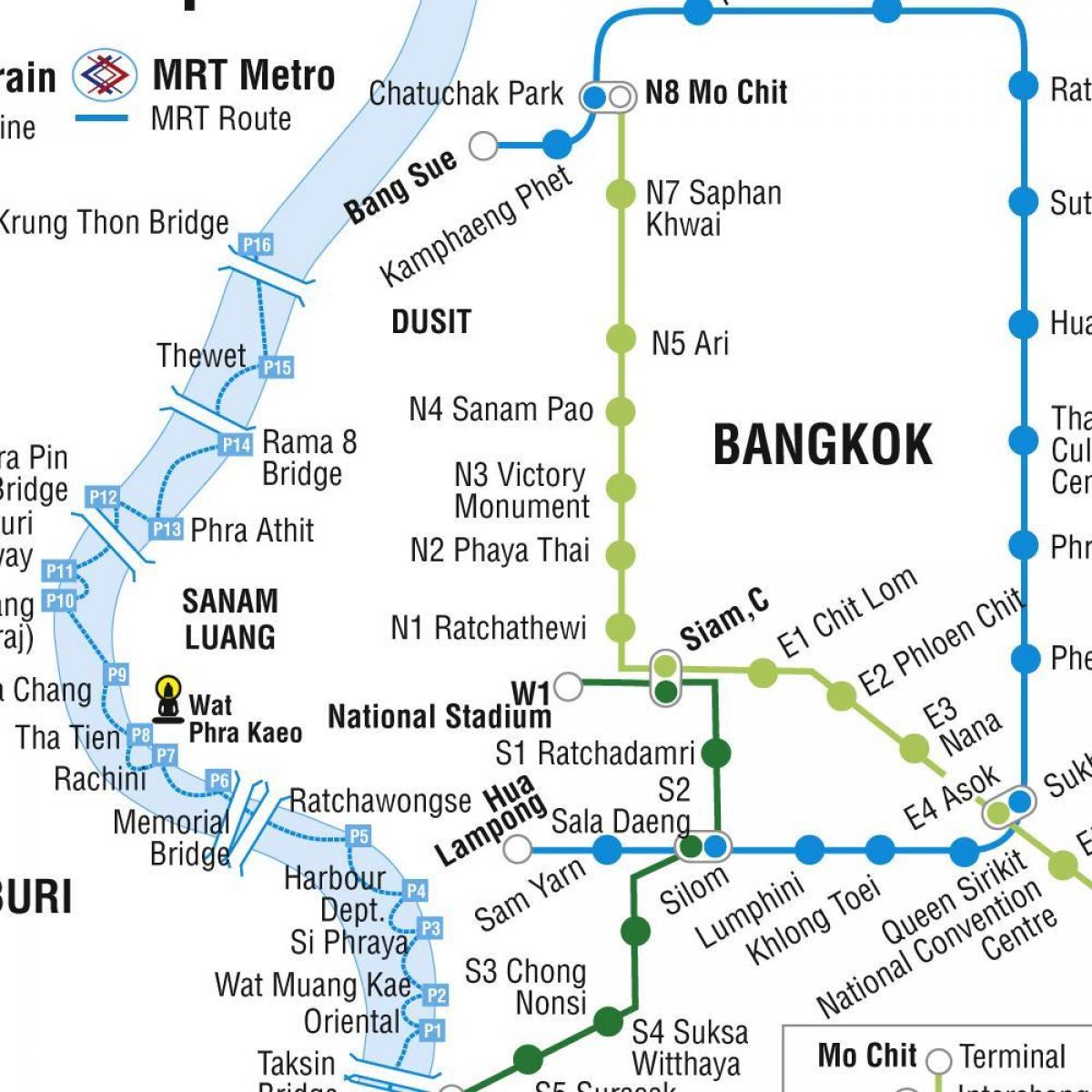 地图曼谷和轻轨铁