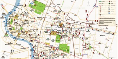 曼谷的主要景点的地图