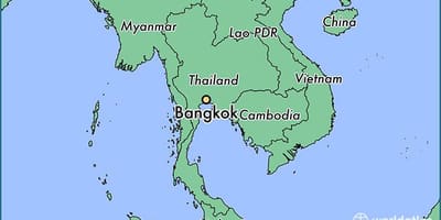 地图曼谷的国家