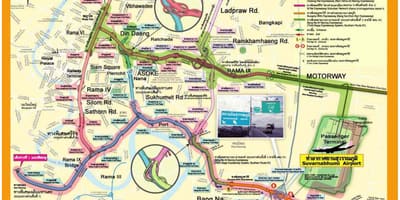 地图曼谷的高速公路