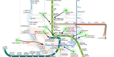 地图曼谷bts地图景点